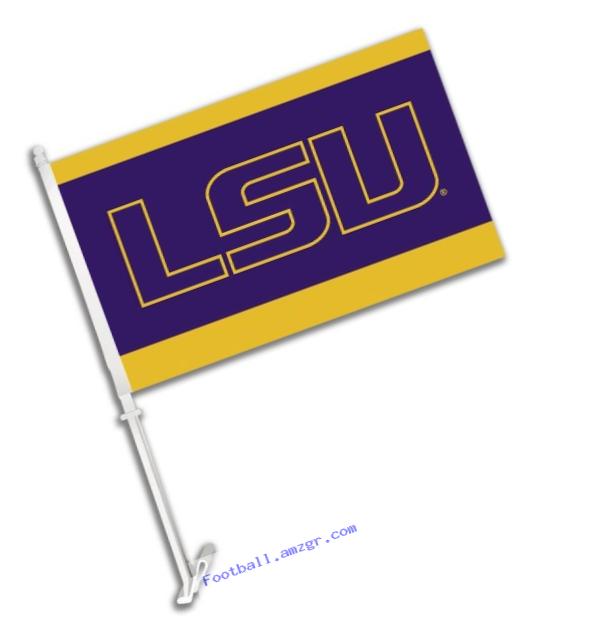 NCAA Louisiana State Fightin Tigers Car Flag LSU Logo with Free Wall Brackett