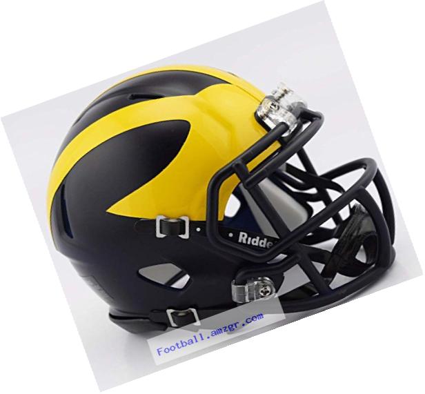 Michigan Wolverines 2016 Low Gloss NCAA Riddell Revolution SPEED Mini Football Helmet